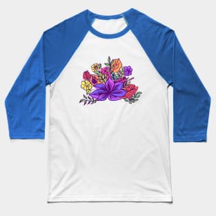 Flower vibes pop colors cute Baseball T-Shirt